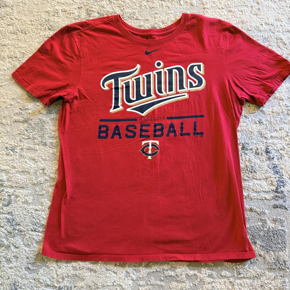 Minnesota Twins Shirt Mens Large Red MLB Baseball Nike Graphic Tee Top